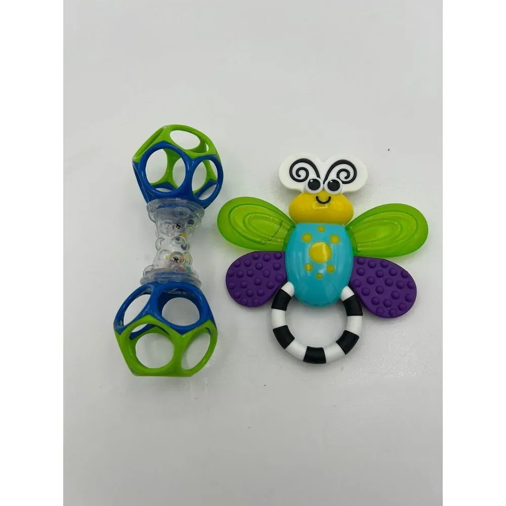 Sassy Flutterby Teether‎ | Water-Filled Soothes Gums &  Oball Shaker Rattle Toy